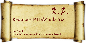 Krauter Piládész névjegykártya